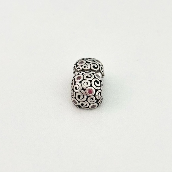 Pandora Pink CZ Wind Swirls Clip Rare Retired Charm - Picture 5 of 6